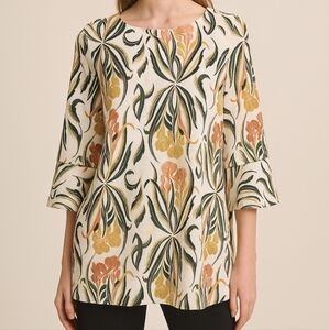 Next Womens Blouse Floral Waffle Frill Sleeve Tunic …